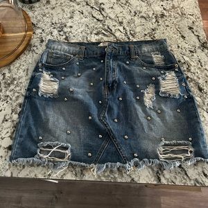 Forever 21 Denim Bling Skirt
